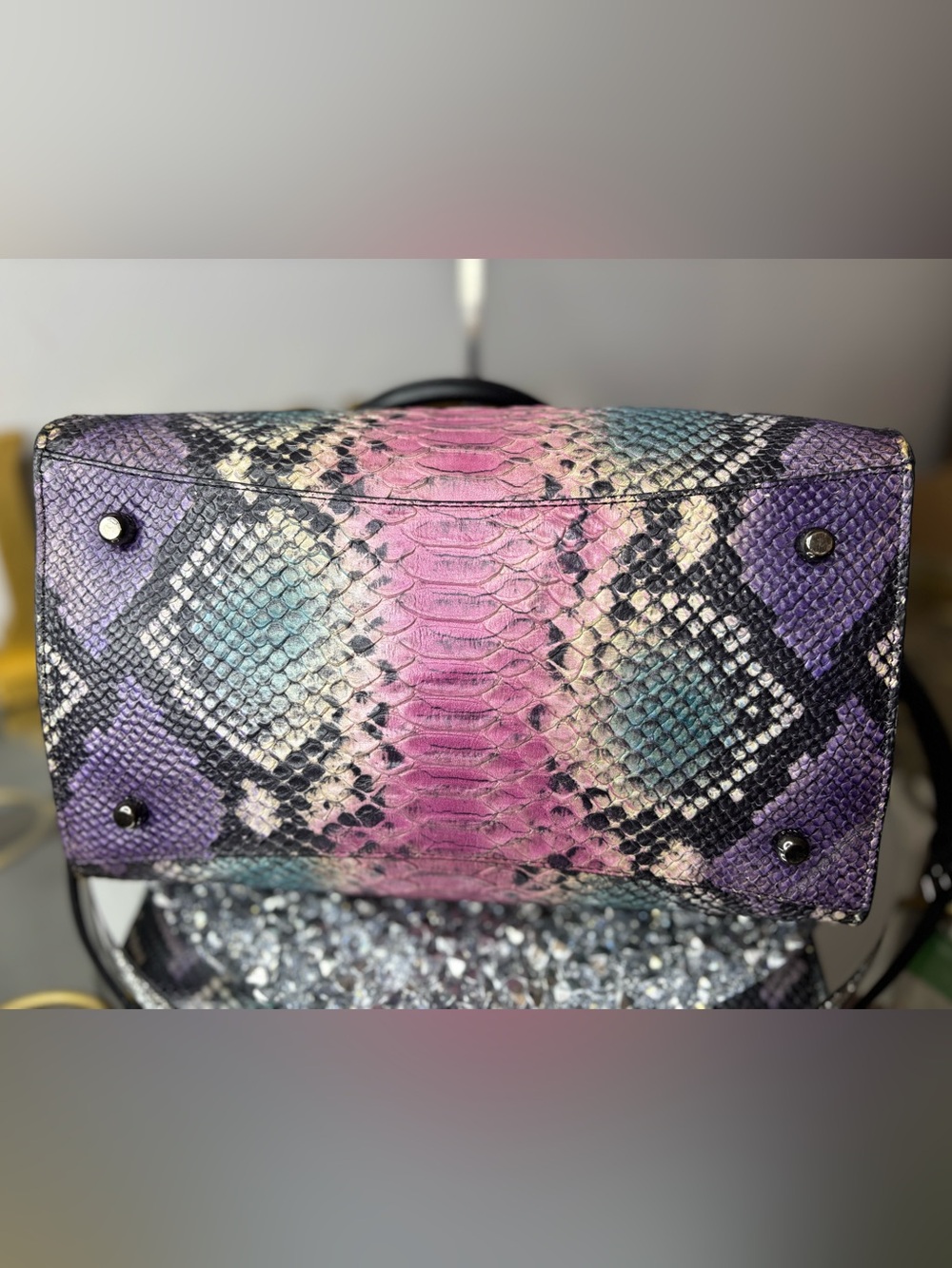 Coach 2014 limited edition Crosby multi-color python embossed carryall EUC - Picture 12 of 17